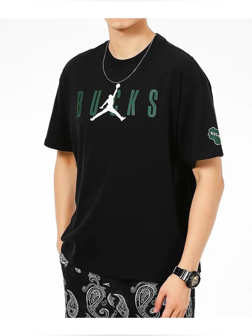 Milwaukee Bucks Jordan T Shirt Large New!